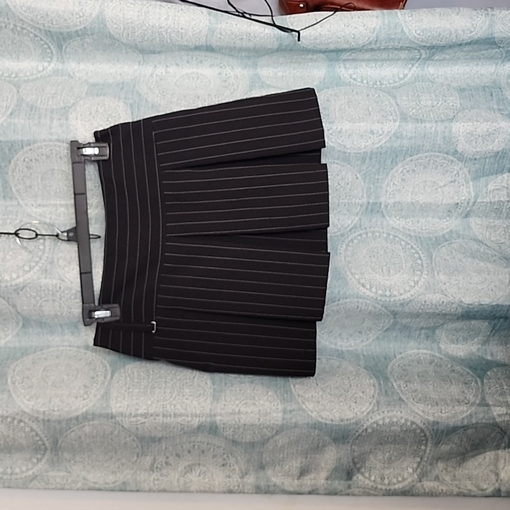 90s Black & white pin striped mini shirt